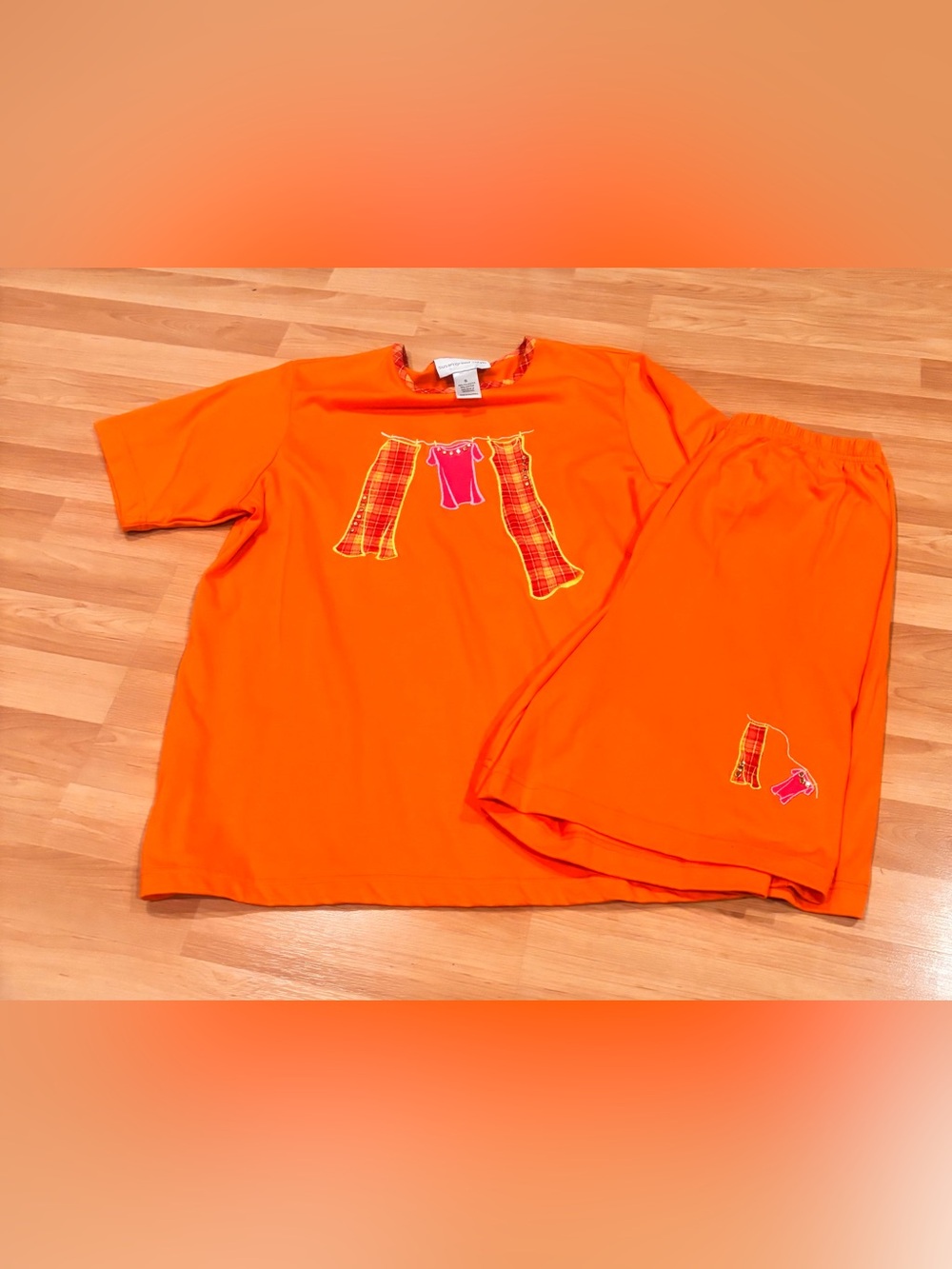 Susan Graver Vintage Orange Pajama/Lounge  Set